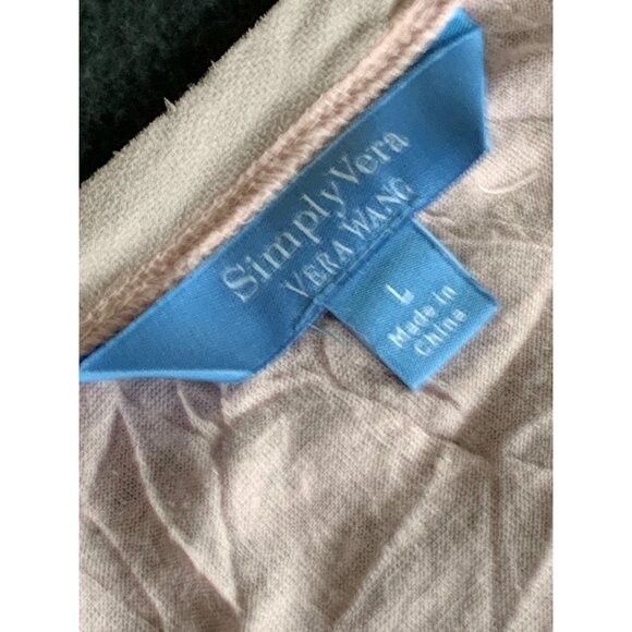 Simply Vera Vera Wang Womens Light Pink Textured Top Large - Picture 2 of 6